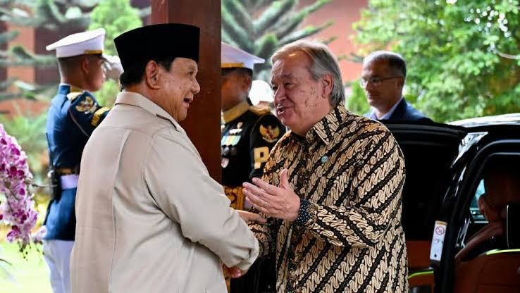 Presiden Prabowo dan Sekjen PBB António Guterres di Hambalang, Bogor. Foto : Ist