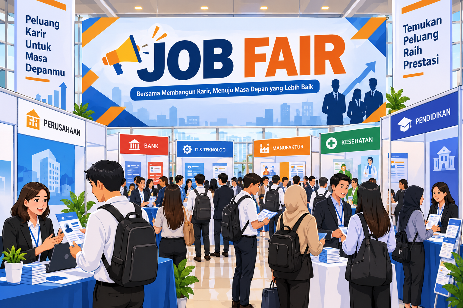 Ilustrasi job fair.(Photo by Chatgpt)