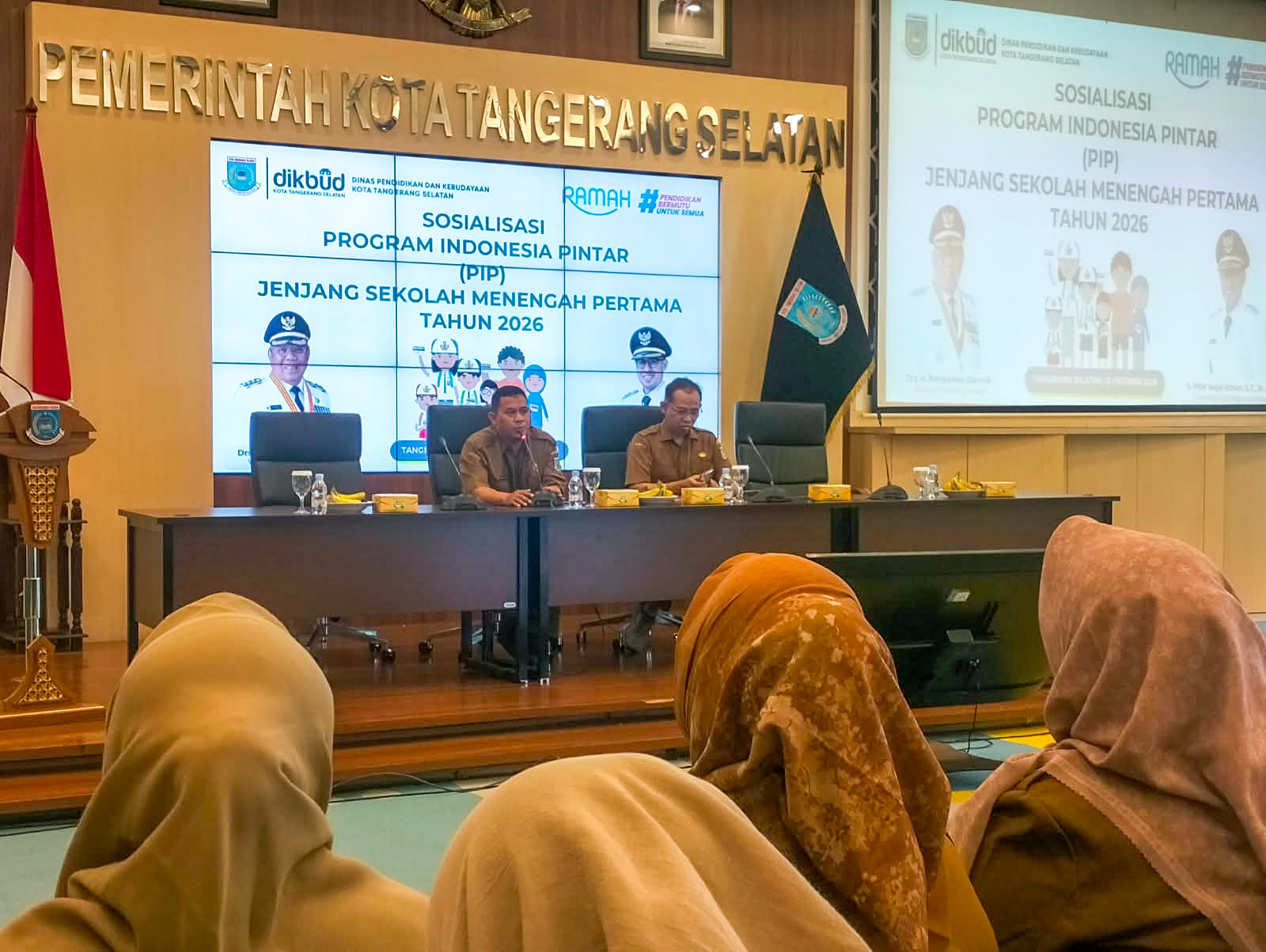 Sosialisasi Program PIP jenjang Sekolah Menengah Pertama di Puspemkot Tangsel, Senin (19/10). (tangselpos/irm)