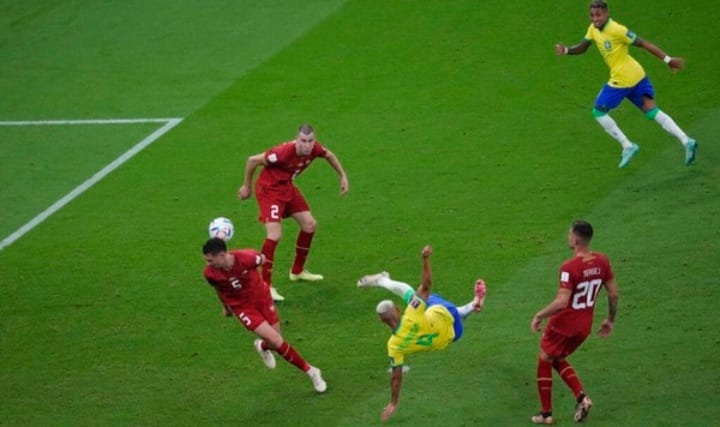 Gol sensasional pemain Brazil. (Ist)