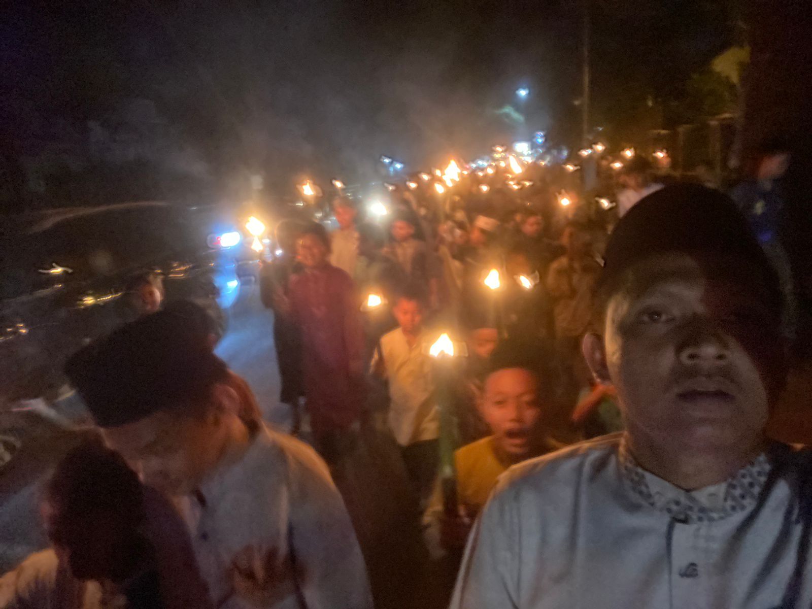 Pawai obor Mushola Darussalam Ciater. (Ist)