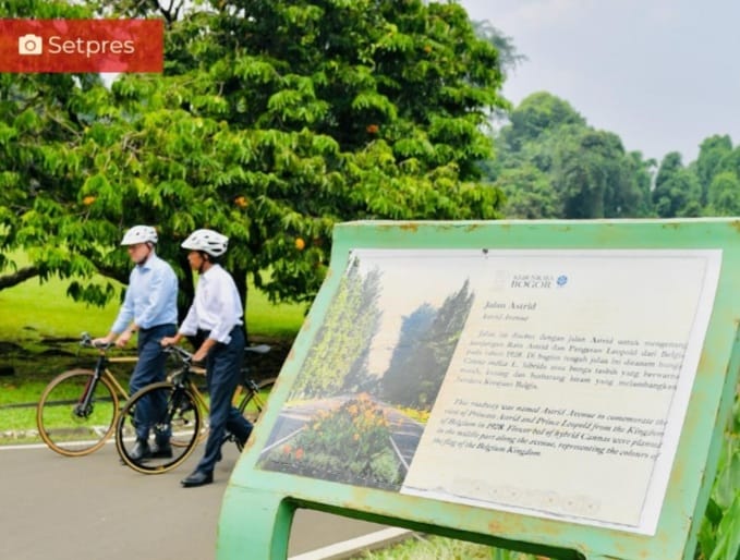 Presiden Joko Widodo ajak PM Australia naik sepeda Bambu di Kebun Raya Bogor