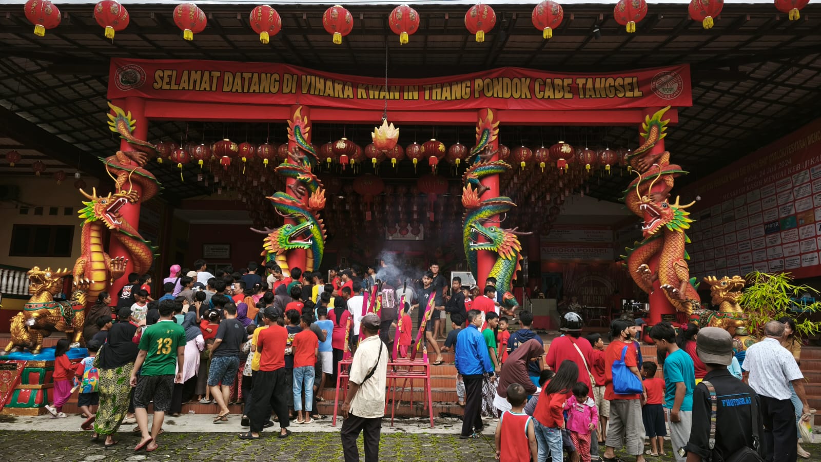 Vihara Kwan In Thang di Jalan Pondok Cabe Raya, Pondok Cabe Udik, Pamulang, Kota Tangerang Selatan, Rabu (29/1/2025).