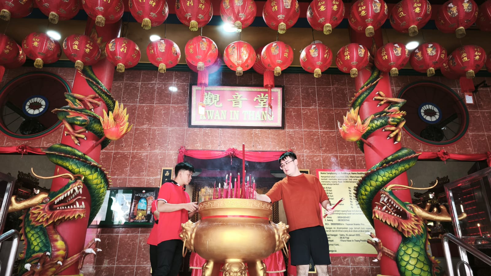 Vihara Kwan In Thang di Jalan Pondok Cabe Raya, Pondok Cabe Udik, Pamulang, Kota Tangerang Selatan, Rabu (29/1/2025).