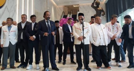 Ketum Nasdem Surya Paloh menerima kunjungan Ketum PKS Ahmad Syaikhu dan pengurus PKS lainnya. (Ist)