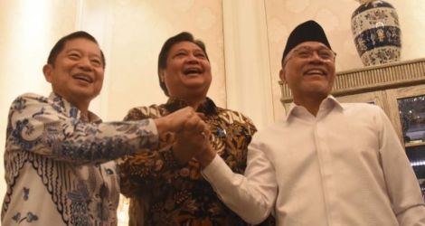 Dari kiri Ketum PPP, Ketum GOLKAR serta Ketum PAN. (Ist)