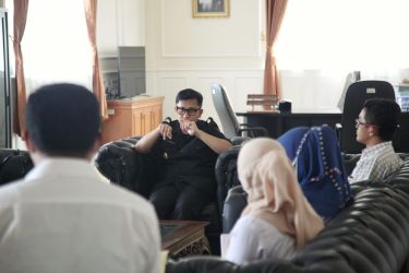 Wakil Bupati Pandeglang, Tanto Warsono Arban, saat menerima kunjungan Tim Satgas Stunting Provinsi Banten, di Ruang Kerja Kantor Wakil Bupati Pandeglang, Rabu (22/6/2022).(Istimewa)
