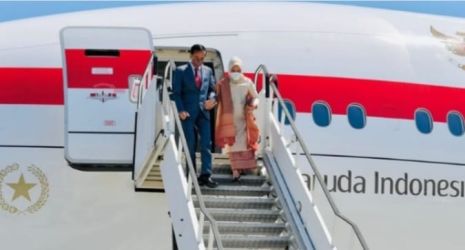Presiden Joko Widodo beserta Ibu Negara Iriana dan rombongan tiba di Polandia. (Dok. Setpres)