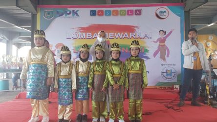anak-anak peserta lomba menari Dinas Perpustakaan dan Kearsipan Kota Tangsel. (ist)