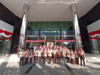 Pelepasan Kontingen Jambore Nasional ke-11 asal Kota Tangsel. (tangselpos.id/ist)