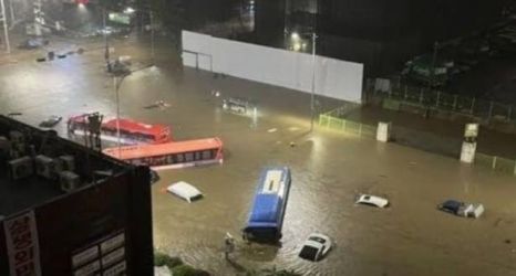 Suasana Kota Seoul saat dilanda banjir besar. (Ist)