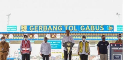 Presiden Jokowi saat1 meresmikan Tol Cibitung -Cilincing dan Serpong-Balaraja. (Ist)