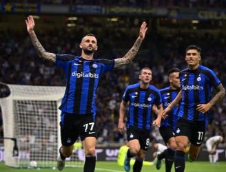 Para pemain Inter Milan merayakan kemenangannya setelah unggul atas Viktoria Plazen 4-0. (Ist)