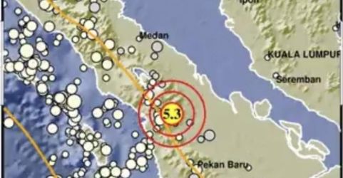 Peta gempa di Tapanuli Utara. (Ist)