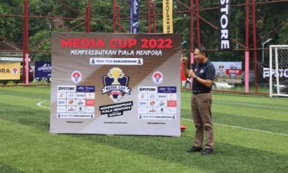 Menpora Zainudin Amali saat membuka Turnamen Media Cup 2022. (Ist)