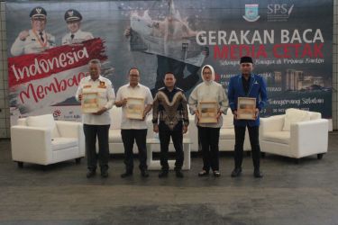 Gerakan Baca Media Cetak Sebagai Aset Bangsa yang diselenggarakan oleh Serikat Perusahaan Pers (SPS) Banten. (tangselpos.id/mg1)