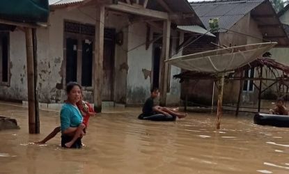 Keadaan banjir di Desa Idaman, Kabupaten Pandeglang.