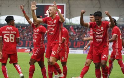 Keceriaan para pemain Persija saat mengalahkan Borneo FC pada Selasa (6/12). (Ist)