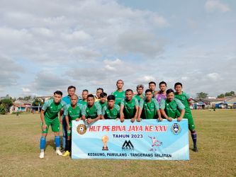 Banteng Betawi FC kini tampil dengan kostum hijau, berganti dari merah-merah seperti di beberapa musim sebelumnya.(Foto: dok/Panitia Bina Jaya Cup).