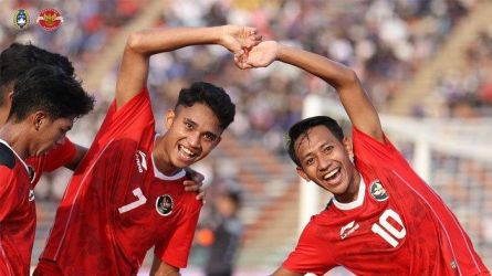 Selebrasi Timnas U-22 usai bantai Filipina 3-0.  Foto : Ist