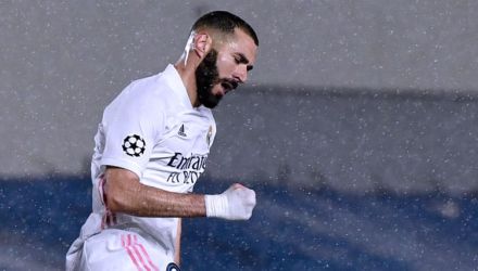 Selebrasi Benzema mencetak gol untuk Real Madrid. (Ist)