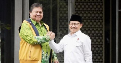 Ketum Golkar Airlangga Hartarto (kiri) dan Ketum PKB Muhaimin Iskandar (kanan)   Foto : Ist