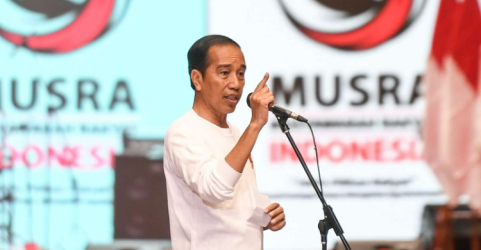 Ptesiden Jokowi saat hadir di acara MUSRA. Foto : Setpres