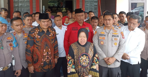 Mensos Tri Rismaharini saat memberikan keterangan pers di Lampung. Foto : Ist