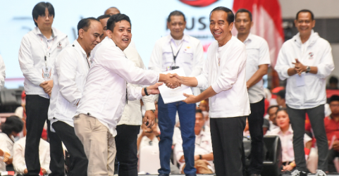 Presiden Jokowi pada acara puncak Projo. Foto : Setpres