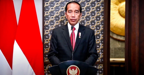 Presiden Jokowi dalam rekaman video saat membuka ASEAN Ministerial Meeting on Transnational Crime (AMMTC) Ke-17 di Labuan Bajo, Nusa Tenggara Timur (NTT). Foto : Ist