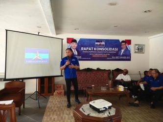 Pasca putusan MA yang menolak PK kubu Moeldoko, DPC Demokrat Kota Tangsel langsung mengelar rapat koordinasi.(dra)