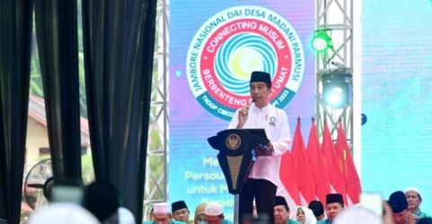 Presiden Jokowi saat membuka acara Jambore Dai di Cianjur, Jawa Barat. Foto : Setpres