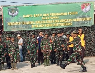 Kodim 0506/Tangerang, Gelar Karya Bakti dan Penanaman Pohon di Wilayah Koramil 05 Ciputat. (tangselpos.id/ist)