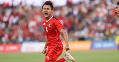Komang pencetak gol Indonesia ke gawang Australia. Foto : Ist