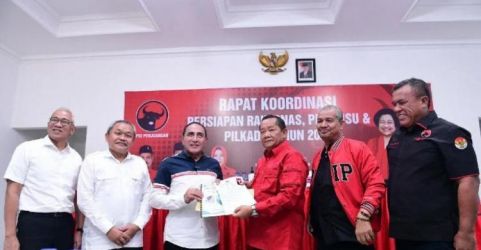 Ruang rapat kantor DPD PDIP Medan. Foto : Ist
