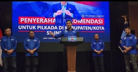 Ketum Demokrat Agus Hari Yudhoyono saat acara di kantor Dempkrat Menteng. Foto : Ist