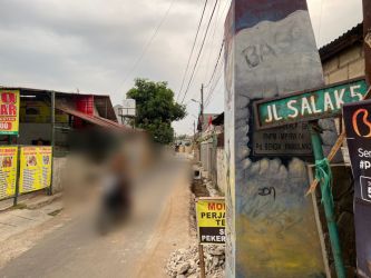 Jalan Salak 5 kelurahan Pondok Benda, Kecamatan Pamulang, Kota Tangsel, lokasi yang diserang oleh puluhan gengster.(dra)