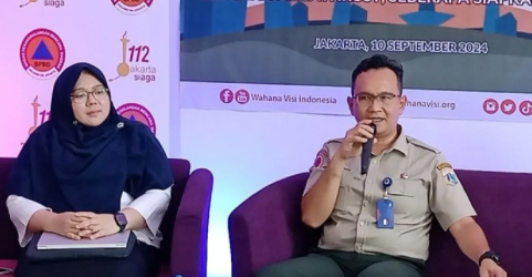 Ketua Sub Kelompok Pencegahan BPBD DKI Jakarta, Rian Sarsono (kanan) dalam dialog Kesiapsiagaan Provinsi DKI Jakarta Terhadap Ancaman Gempa Bumi Megathrust, di Gedung BPBD DKI Jakarta, Foto: Ist