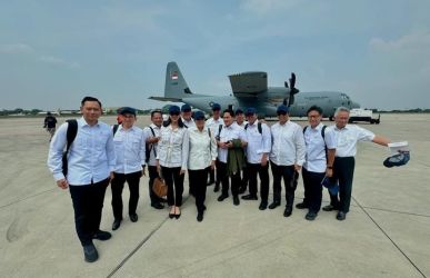 Rombongan Para Menteri siap terbang menuju Magelang. Foto : Ist