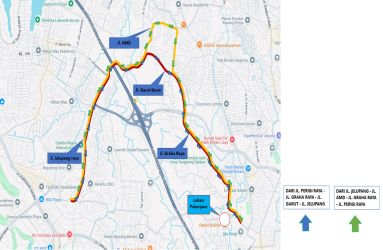 Akses alternatif dari penutupan Jalan Setu Raya, Kelurahan Parigi, Kecamatan Pondok Aren.(rmn)