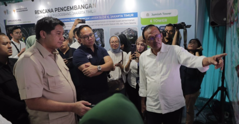 Menteri PKP Maruarar Sirait (kiri) saat mendengar penjelasan dari Dirut Perumnas Saddewa (kanan). Foto : Ist