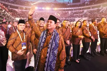 Presiden Prabowo pada acara peringatN Natal bersama di Area GBK. Foto : Ist