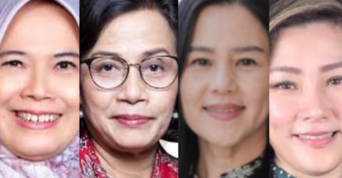 Dari kiri: Isma Yatun, Sri Mulyani Indrawati, Ivy Santoso, dan Febriany Eddy. Foto : Ist