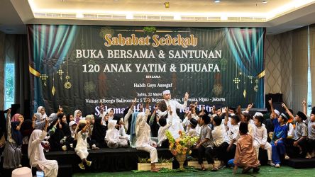 The Belleza Suites by Nemuru berkolaborasi bersama dengan Sahabat Sedekah dalam menggelar acara santunan untuk 120 anak yatim dan duafa, Sabtu (22/3). (Ist)