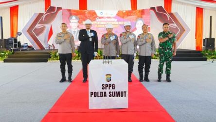 Kapolri Jenderal Listyo Sigit Prabowo saat groundbreaking pembangunan 29 dapur di Polda Sumut. Foto : Ist