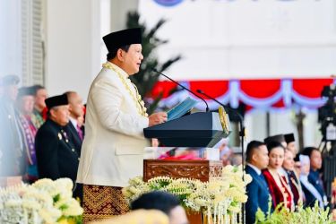 Presiden Prabowo saat membacakan naskah Proklamasi. Foto : Ist