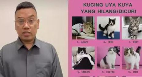 Uya Kuya dan kucing dan dicuri penjarah. Foto : Ist