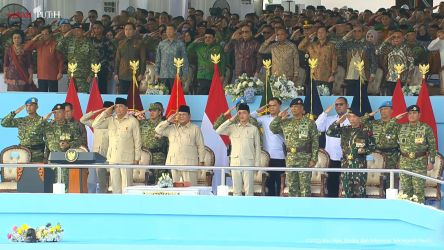 Prabowo pada acara HUT TNI ke 80 di Monas. Foto : Ist
