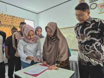 Suasana kegiatan Pemberdayaan Galaksi (Gabungan Pelajar Antikorupsi) kepada siswa SMA dan SMK se-Provinsi Banten, di Aula Lantai 2 Gedung Inspektorat Provinsi Banten, Rabu (15/10).