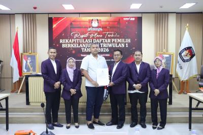 Komisi Pemilihan Umum (KPU) Kota Tangerang Selatan (Tangsel) mengumumkan hasil Rekapitulasi Pemutakhiran Data Pemilih Berkelanjutan (PDPB) Triwulan I Tahun 2026 tingkat kota.